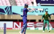 Yash Dhull in action at the ICC Under-19 Cricket World Cup 2022 (Image Credits: Yash Dhull's Instagram)